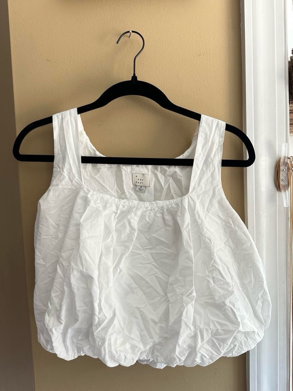 a new day White Square-Neck Bubble Tank Top
